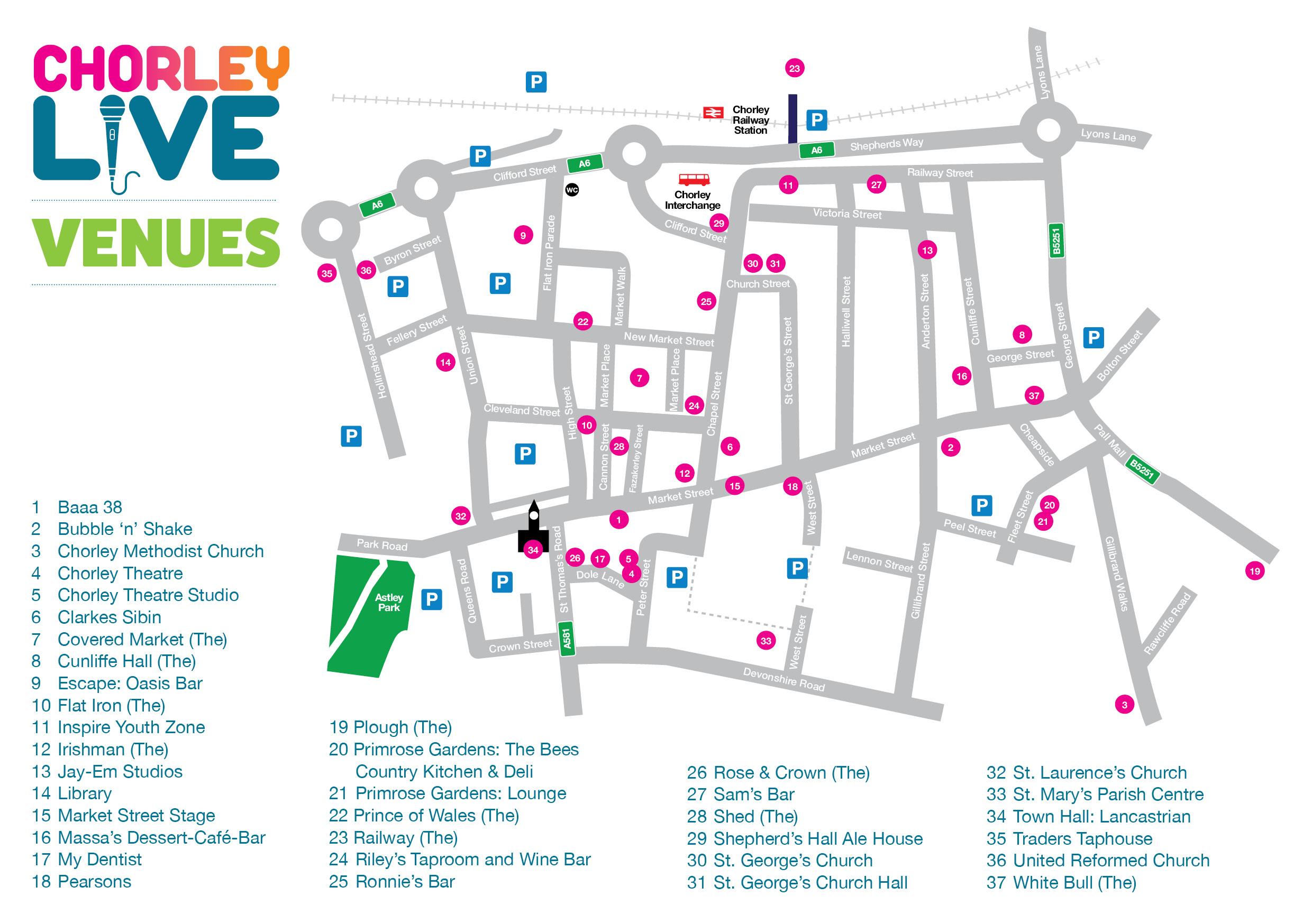 Chorley Live 2024 venue map